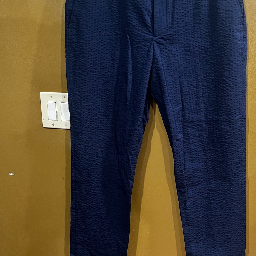 J. Crew Blue Dress Pants with Straight-Leg Silhouette